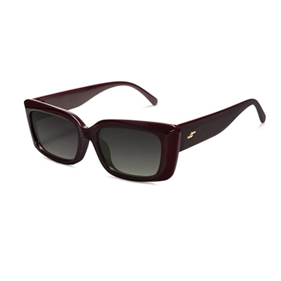 Accessories - New 90's Red Trendy Rectangular Sunglasses Women / Men Retro Shades